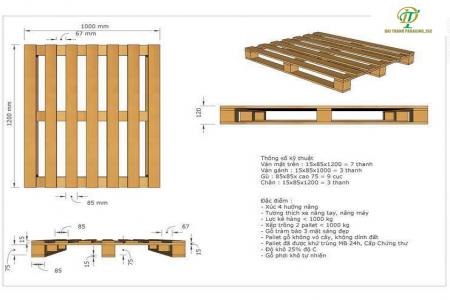 Pallet gỗ xuất khẩu 1000x1200x130mm - Tải 1000kg - Pallet Gỗ Đại Thành - Công Ty Cổ Phần Bao Bì Đại Thành